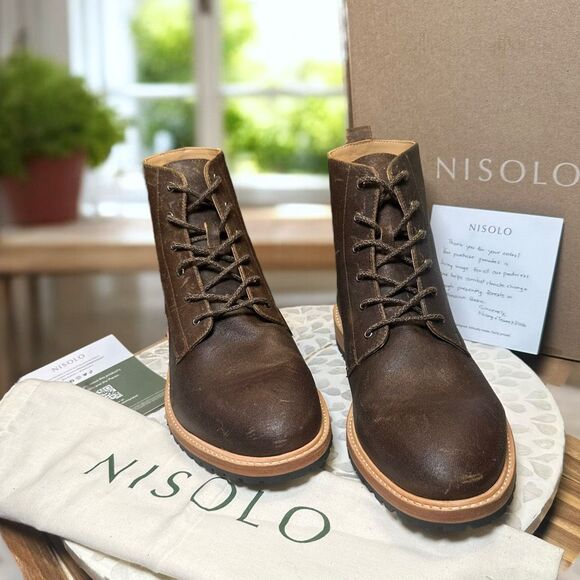 Nisolo $300 All-Weather Martin Andres Boot Waxed Leather Goodyear Welt Mens 11 - Picture 6 of 13